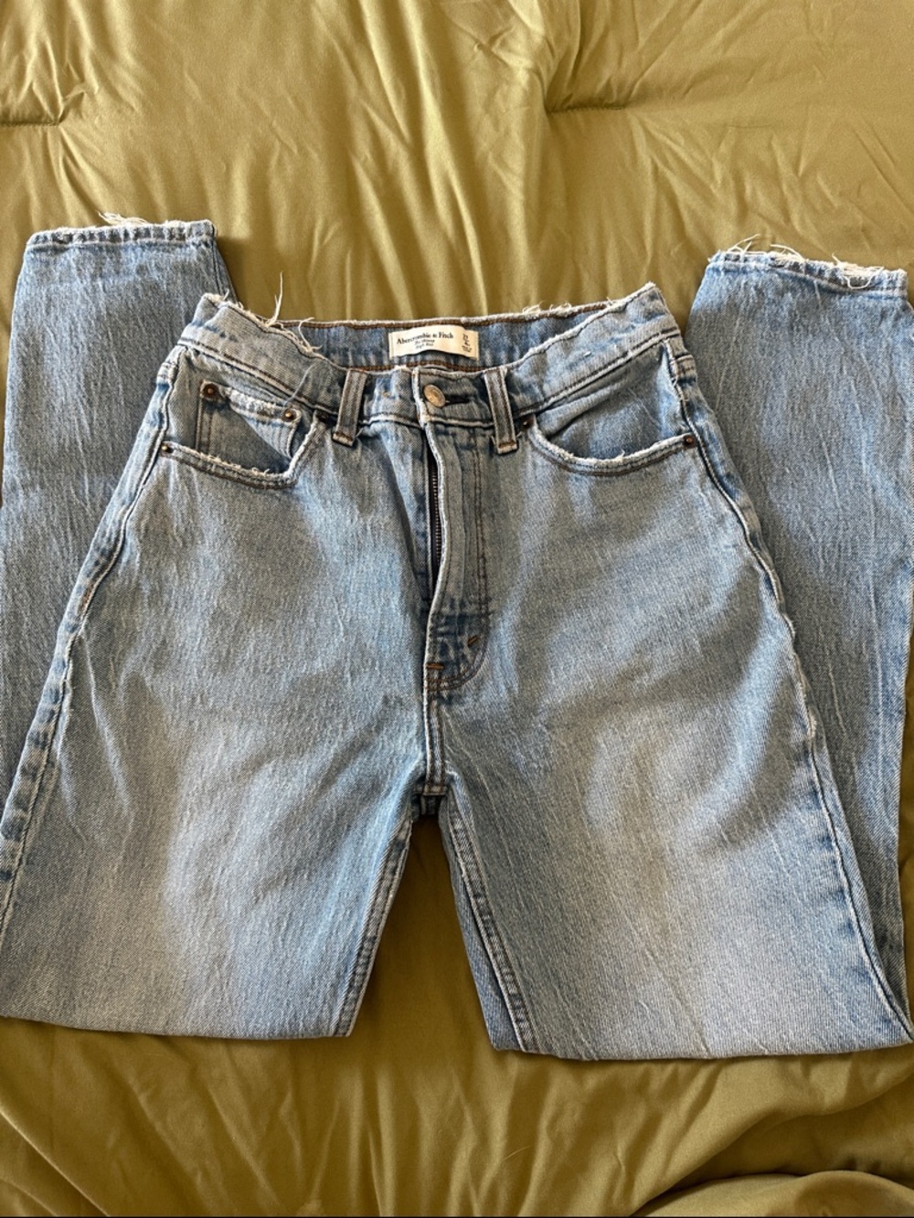 Abercrombie & Fitch Light Blue High-Rise Straight Jeans